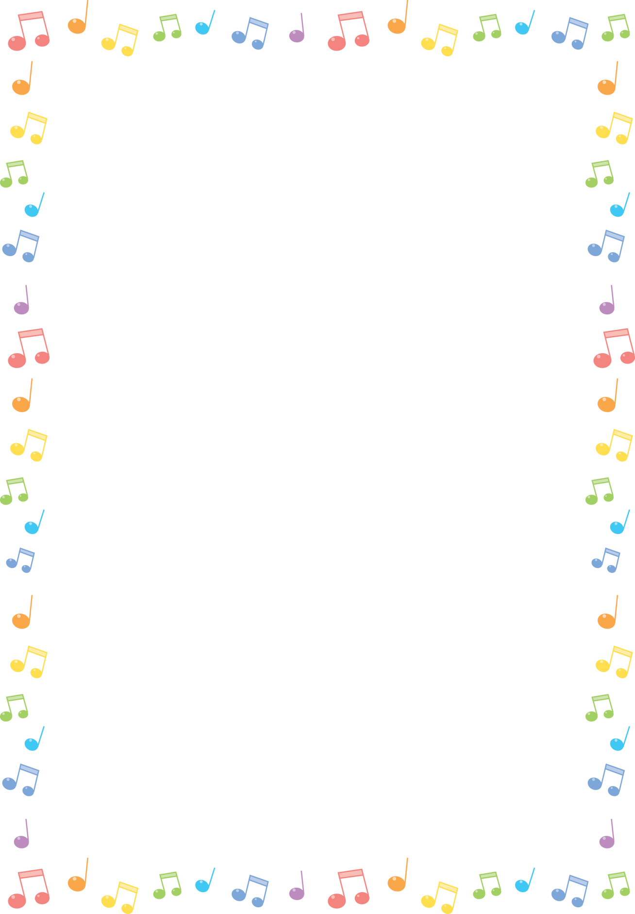 COLORFUL MUSICAL NOTES FRAME
